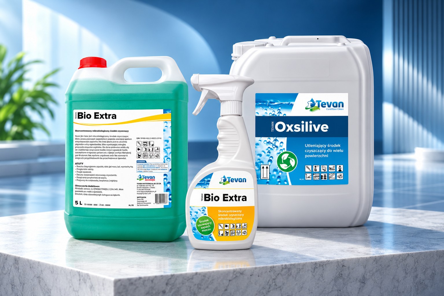 Bio Extra i OXSILIVE — kompozycja produktów do czyszczenia i neutralizacji zapachów